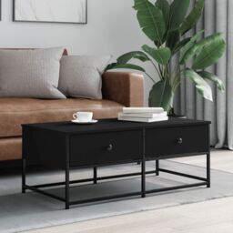Berkfield Home Coffee Table Black 100x51x40 cm Engineered Wood - Size: 100 x 51 x 40 cm - thumbnail 1