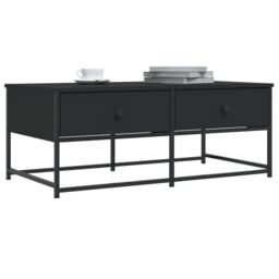 Berkfield Home Coffee Table Black 100x51x40 cm Engineered Wood - Size: 100 x 51 x 40 cm - thumbnail 3