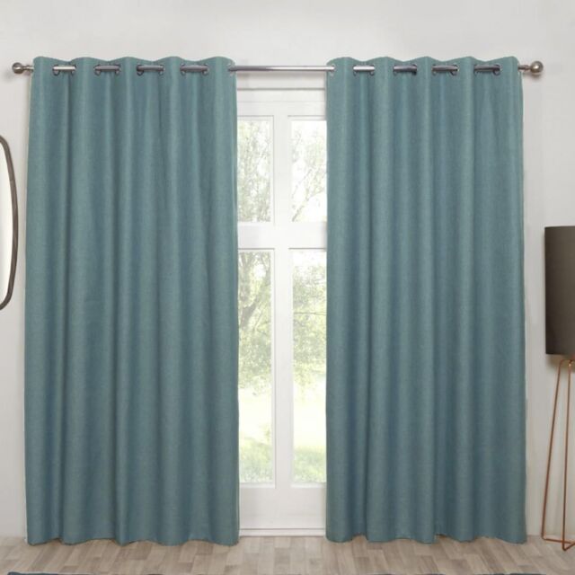 Sundour Cosmos Eyelet Curtains in Blue - Size: 168 cm width x 183 cm drop - image 1
