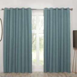 Sundour Cosmos Eyelet Curtains in Blue - Size: 168 cm width x 183 cm drop