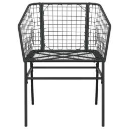 Berkfield Home Beautiful 7 Piece Garden Dining Set Black Poly Rattan Glass - thumbnail 5