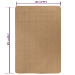 Berkfield Home Area Rug Jute with Latex Backing 180x250 cm in Brown - Size: Medium - thumbnail 5