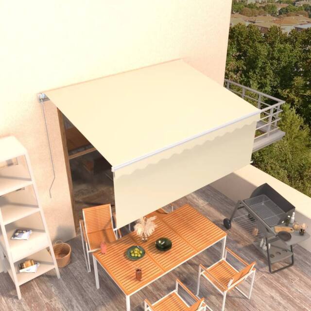 Berkfield Home Manual Retractable Awning with Blind 3.5x2.5m Cream in Beige - image 1