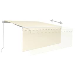 Berkfield Home Manual Retractable Awning with Blind 3.5x2.5m Cream in Beige - thumbnail 4