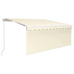 Berkfield Home Manual Retractable Awning with Blind 3.5x2.5m Cream in Beige - thumbnail 2