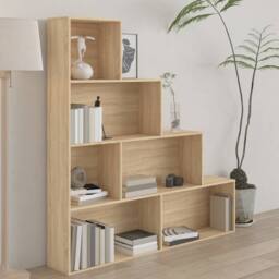 Berkfield Home Classic Book Cabinet/Room Divider Sonoma Oak 155x24x160 cm Engine in Light Brown - Size: 155 x 24 x 160 cm - thumbnail 2