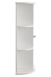 Orsina Contemporary Seven Shelf Mirrored Door Bathroom Cabinet, Compact Design Display Cabinet, Functional Cabinet in White - thumbnail 3