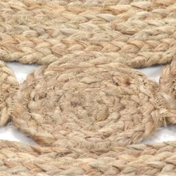 Berkfield Home Area Rug Braided Design Jute 180 cm Round in Beige - Size: 100 cm diameter - thumbnail 4