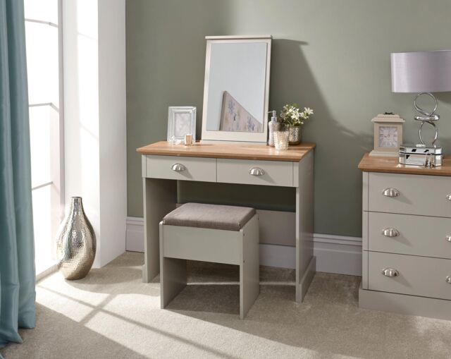GFW Kendal Dressing Table with Stool in Grey - image 1