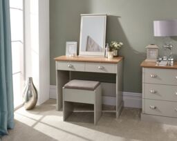GFW Kendal Dressing Table with Stool in Grey