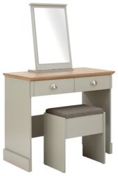 GFW Kendal Dressing Table with Stool in Grey - thumbnail 2