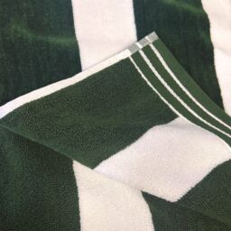 Allure Bath Fashions Jumbo Cabana Stripe Beach Towel - 100% Cotton in Khaki - thumbnail 3