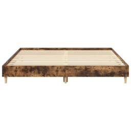 Berkfield Home Durable Bed Frame without Mattress Smoked Oak 160x200cm Engineere in Brown - Size: 160x200 cm - thumbnail 5