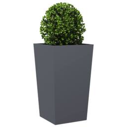 Berkfield Home Durable Garden Planter Anthracite 45x45x75 cm Steel in Dark Grey - Size: 45 x 45 x 75 cm
