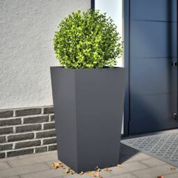 Berkfield Home Durable Garden Planter Anthracite 45x45x75 cm Steel in Dark Grey - Size: 45 x 45 x 75 cm - thumbnail 2