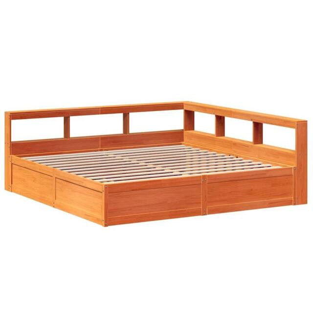 Berkfield Home Decorative Bookcase Bed without Mattress Wax Brown 200x200cm Soli - Size: 200x200 cm - image 1
