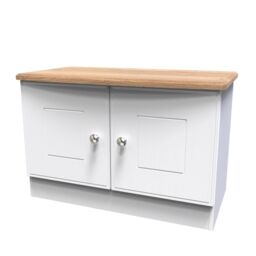 Ready Assembled 2 U Albert Compact 2 Door TV & Media Unit (Ready Assembled) in White - thumbnail 3