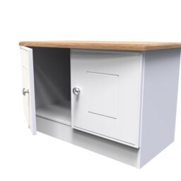 Ready Assembled 2 U Albert Compact 2 Door TV & Media Unit (Ready Assembled) in White - thumbnail 5