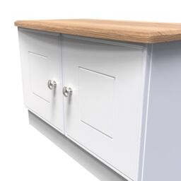 Ready Assembled 2 U Albert Compact 2 Door TV & Media Unit (Ready Assembled) in White - thumbnail 4