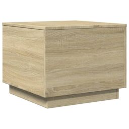 Berkfield Home Coffee Table with LED Lights Sonoma Oak 50x50x40 cm in Brown - Size: 50 x 50 x 40 cm - thumbnail 3