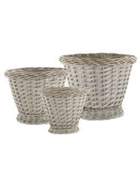 Traditional Style Set of Three French Woven Indoor Planters - thumbnail 3