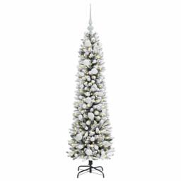 Berkfield Home Artificial Christmas Tree with 150 LEDs Green & white 120 cm - thumbnail 3