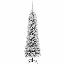 Berkfield Home Artificial Christmas Tree with 150 LEDs Green & white 120 cm - thumbnail 4