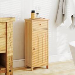 Costway Bathroom Storage Cabinet Floor Standing Wooden Cupboard in Natural