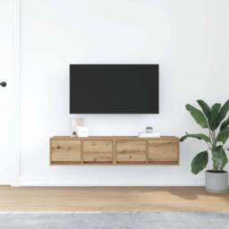 Berkfield Home TV Cabinets 2 pcs Artisan Oak 60x31x25.5 cm Engineered Wood in Brown - thumbnail 1