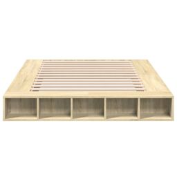 Berkfield Home Bed Frame without Mattress Sonoma Oak 160x200 cm in Brown - thumbnail 4