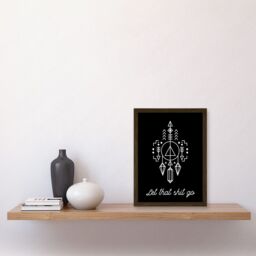 Artery8 Bathroom Wall Art Let That S**t Go Toilet Sign Funny Bathroom Yoga Decor Artwork Framed Wall Art Print A4 in Brown - thumbnail 2