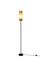 Living and Home Linen Lampshade E27 Floor Lamp in Black - thumbnail 1
