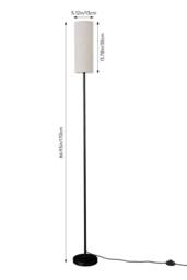 Living and Home Linen Lampshade E27 Floor Lamp in Black - thumbnail 6