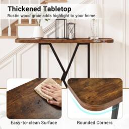 Gymax Console Table Entryway Table Industrial Accent Table For Living Room in Brown - thumbnail 5