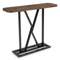 Gymax Console Table Entryway Table Industrial Accent Table For Living Room in Brown - thumbnail 9