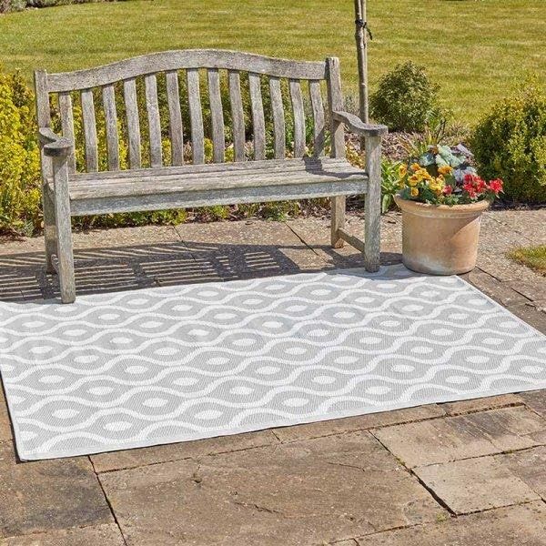 Marco Paul Large Al Fresco Outdoor Rug Portable Anti-Slip UV-Resistant Weatherproof in Grey - Size: 160 cm x 230 cm - image 1