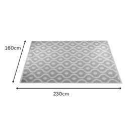 Marco Paul Large Al Fresco Outdoor Rug Portable Anti-Slip UV-Resistant Weatherproof in Grey - Size: 160 cm x 230 cm - thumbnail 2