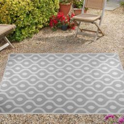 Marco Paul Large Al Fresco Outdoor Rug Portable Anti-Slip UV-Resistant Weatherproof in Grey - Size: 160 cm x 230 cm - thumbnail 6