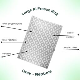 Marco Paul Large Al Fresco Outdoor Rug Portable Anti-Slip UV-Resistant Weatherproof in Grey - Size: 160 cm x 230 cm - thumbnail 5