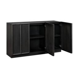 Wyld Haus Dali Black Wood 3 Panel Door Sideboard - thumbnail 4