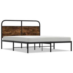 Berkfield Home Elegant Bed Frame Without Mattress 120x190 cm Small Double Smoked in Brown - thumbnail 3