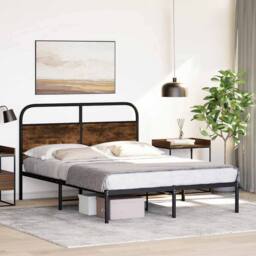 Berkfield Home Elegant Bed Frame Without Mattress 120x190 cm Small Double Smoked in Brown - thumbnail 4