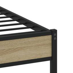 Berkfield Home Metal Bed Frame without Mattress Sonoma Oak 140x200 cm in Brown - thumbnail 7