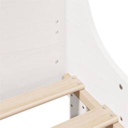 Berkfield Home Sleek Bed Frame Frame White 75x190 cm Small Single Solid Wood Pine - thumbnail 9