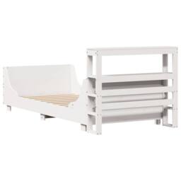 Berkfield Home Sleek Bed Frame Frame White 75x190 cm Small Single Solid Wood Pine - thumbnail 8
