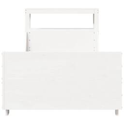 Berkfield Home Sleek Bed Frame Frame White 75x190 cm Small Single Solid Wood Pine - thumbnail 4