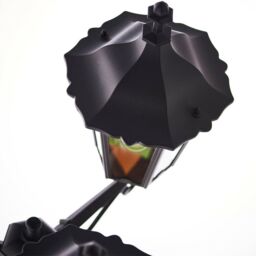 Loops Outdoor Lantern Lamp Post Matt Black & Glass 2.3m Tall 3 Light Garden Bollard - thumbnail 5