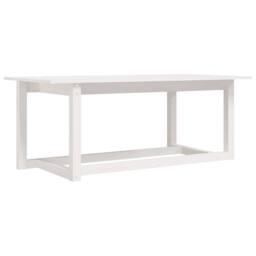 Berkfield Home Beautiful Coffee Table White 110x55x45 cm Solid Wood Pine - Size: 110 x 55 x 45 cm - thumbnail 3