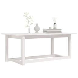 Berkfield Home Beautiful Coffee Table White 110x55x45 cm Solid Wood Pine - Size: 110 x 55 x 45 cm - thumbnail 6
