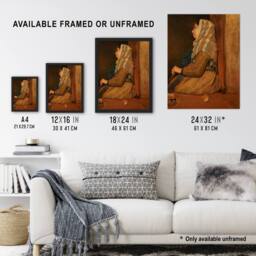 "Artery8 A Roman Beggar Woman Portrait Degas Vintage Framed Wall Art Print in Brown - Size: W12"" x H16""" - thumbnail 3